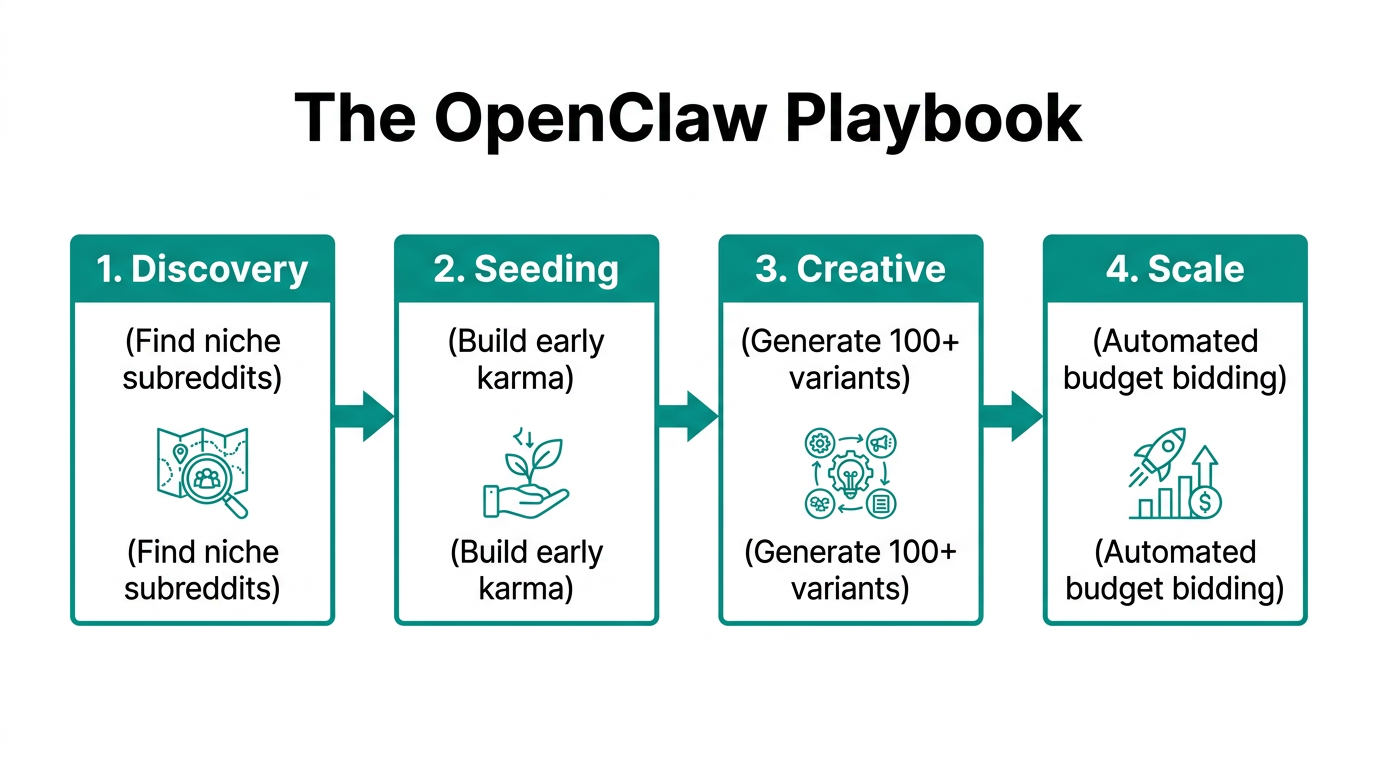 The four-step OpenClaw playbook for scaling Reddit ad spend.