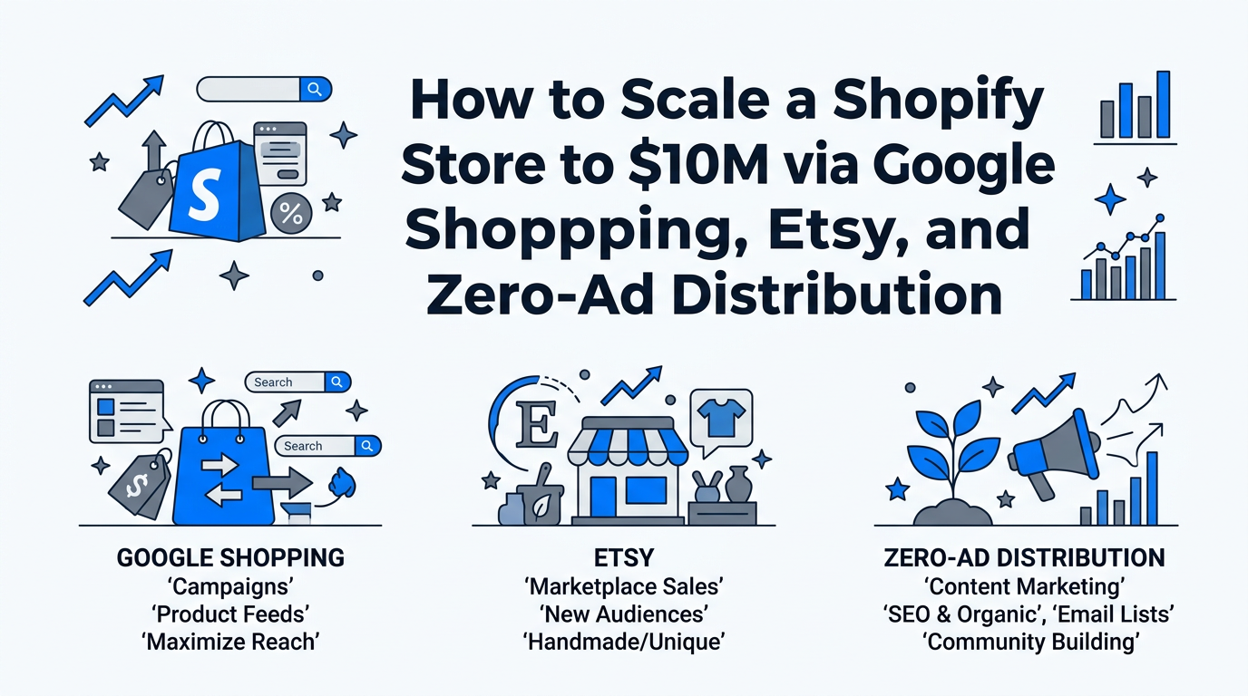 How to Scale a Shopify Store to $10M via Google Shopping, Etsy, and Zero-Ad Distribution