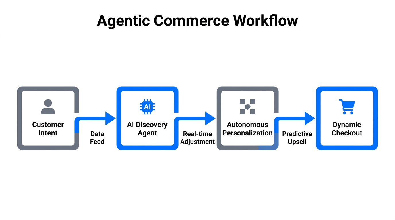 How AI agents autonomously manage the customer journey from intent to purchase.