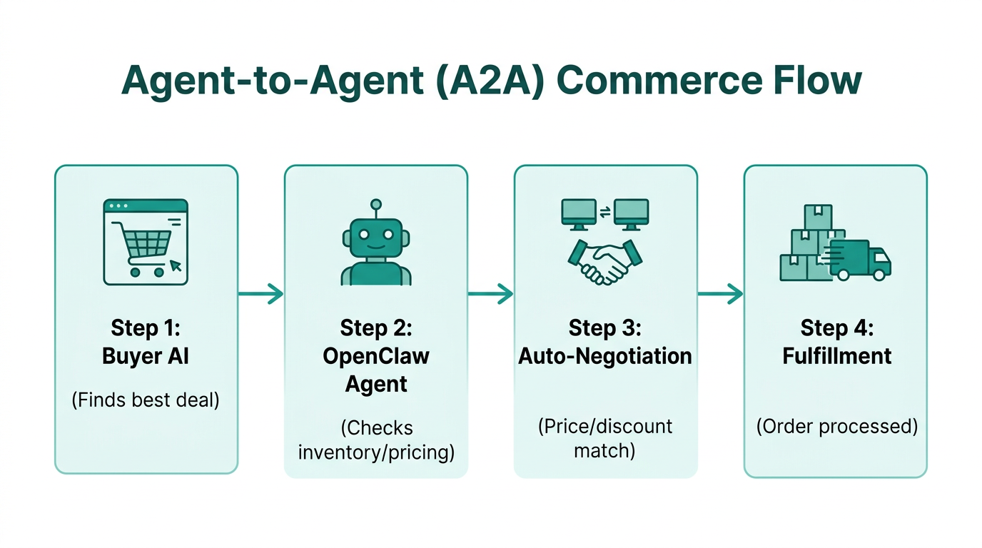 Visual breakdown of the autonomous agent-to-agent transaction process.