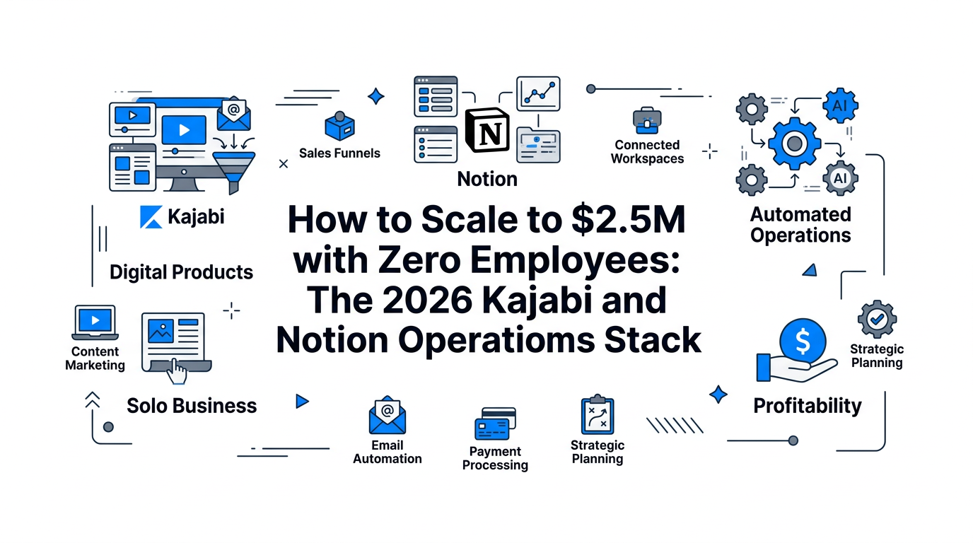 How to Scale to $2.5M with Zero Employees: The 2026 Kajabi and Notion Operations Stack