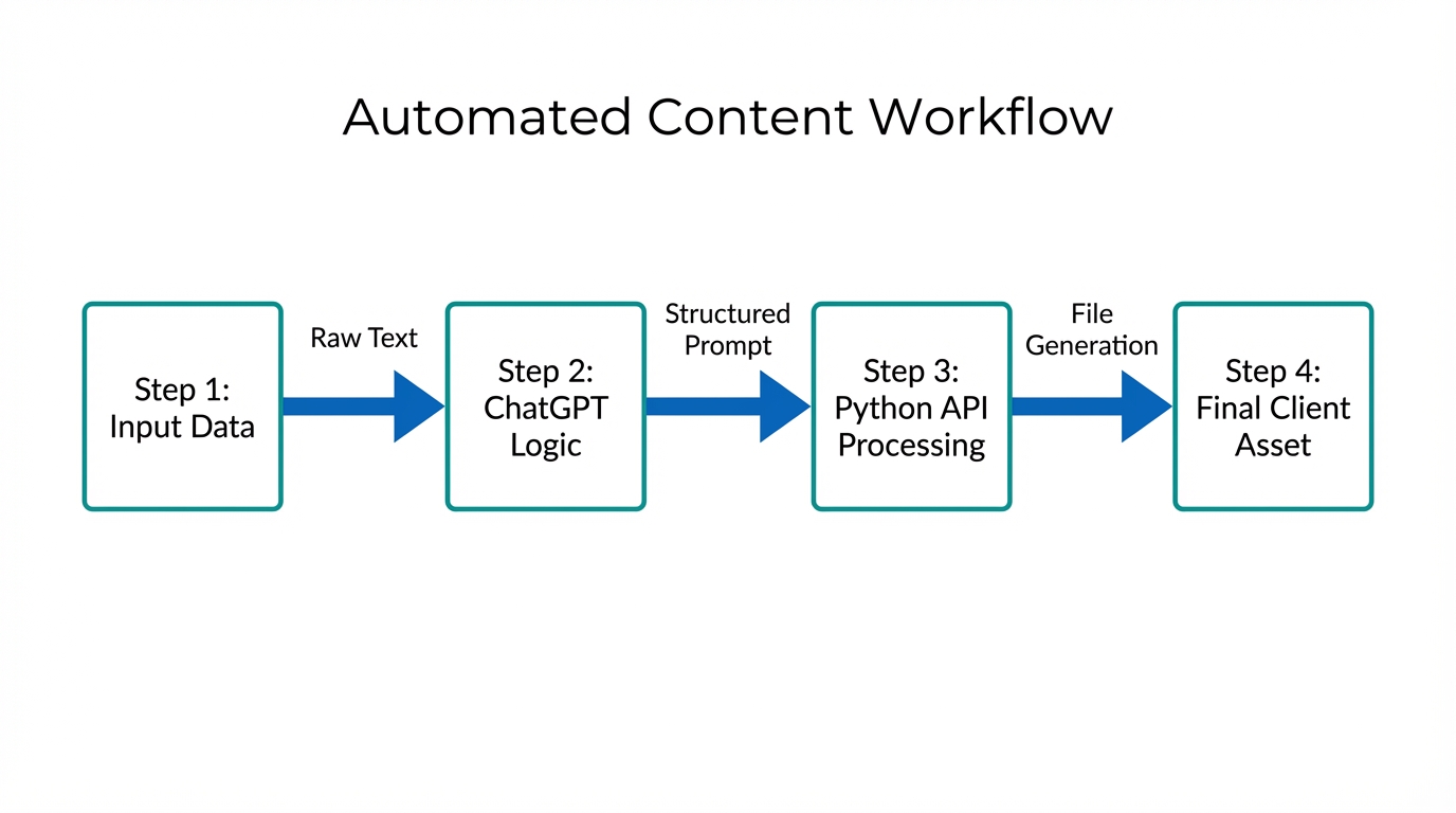 A four-step technical workflow for automating service delivery with AI.