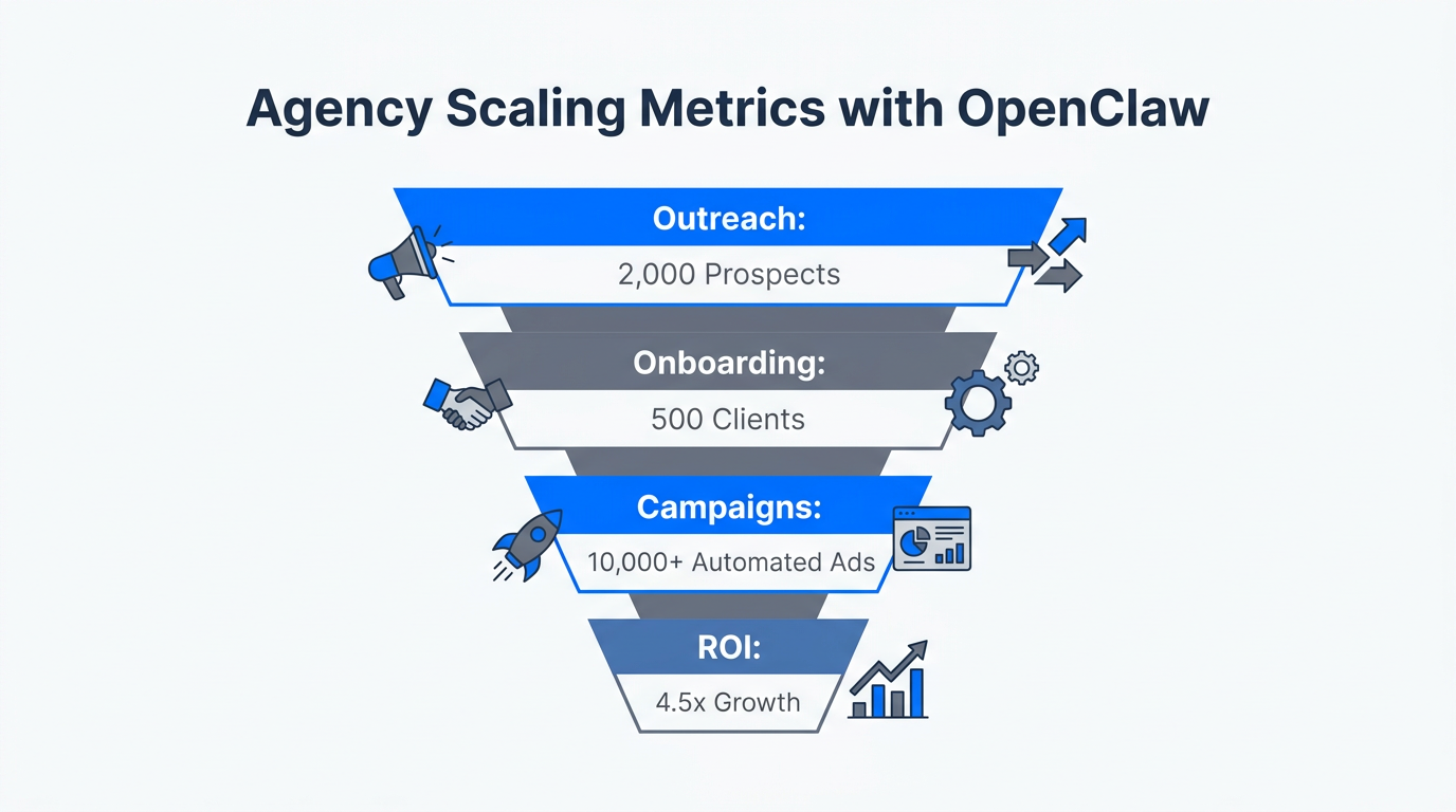 Projected growth funnel for agencies using white-label execution agents.