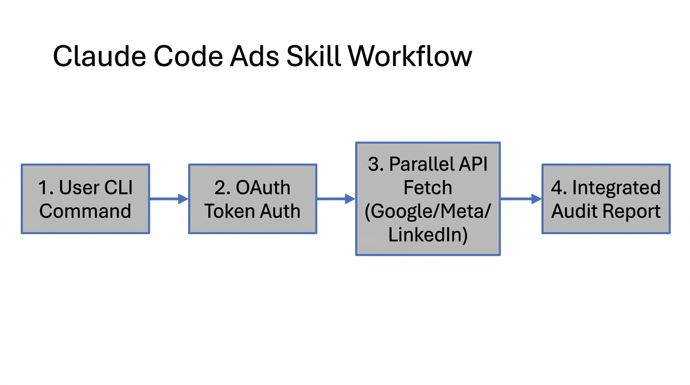 The technical workflow of running multi-platform audits via Claude Code.