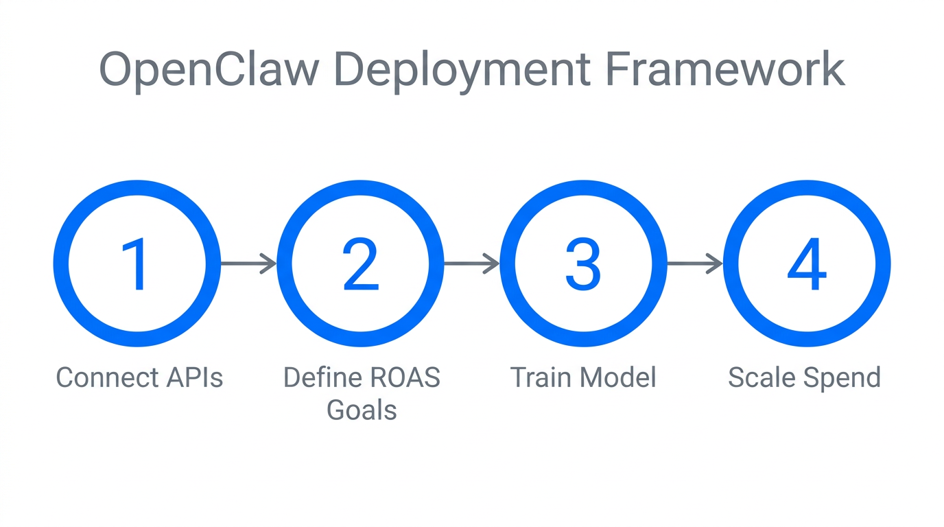 Four-step implementation path for deploying OpenClaw automation best practices.