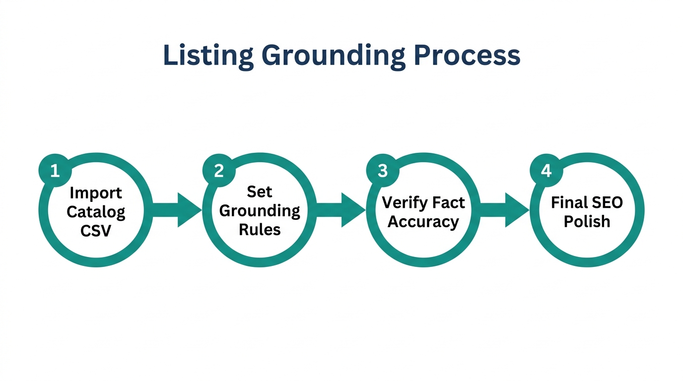 The four-step grounding process for accurate Amazon listing optimization.