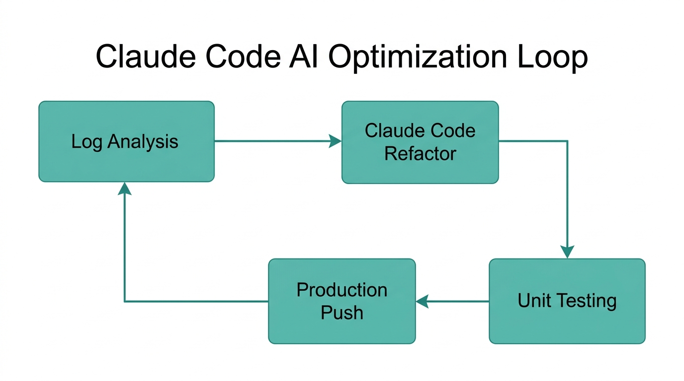 The iterative development cycle using Claude Code for app optimization.