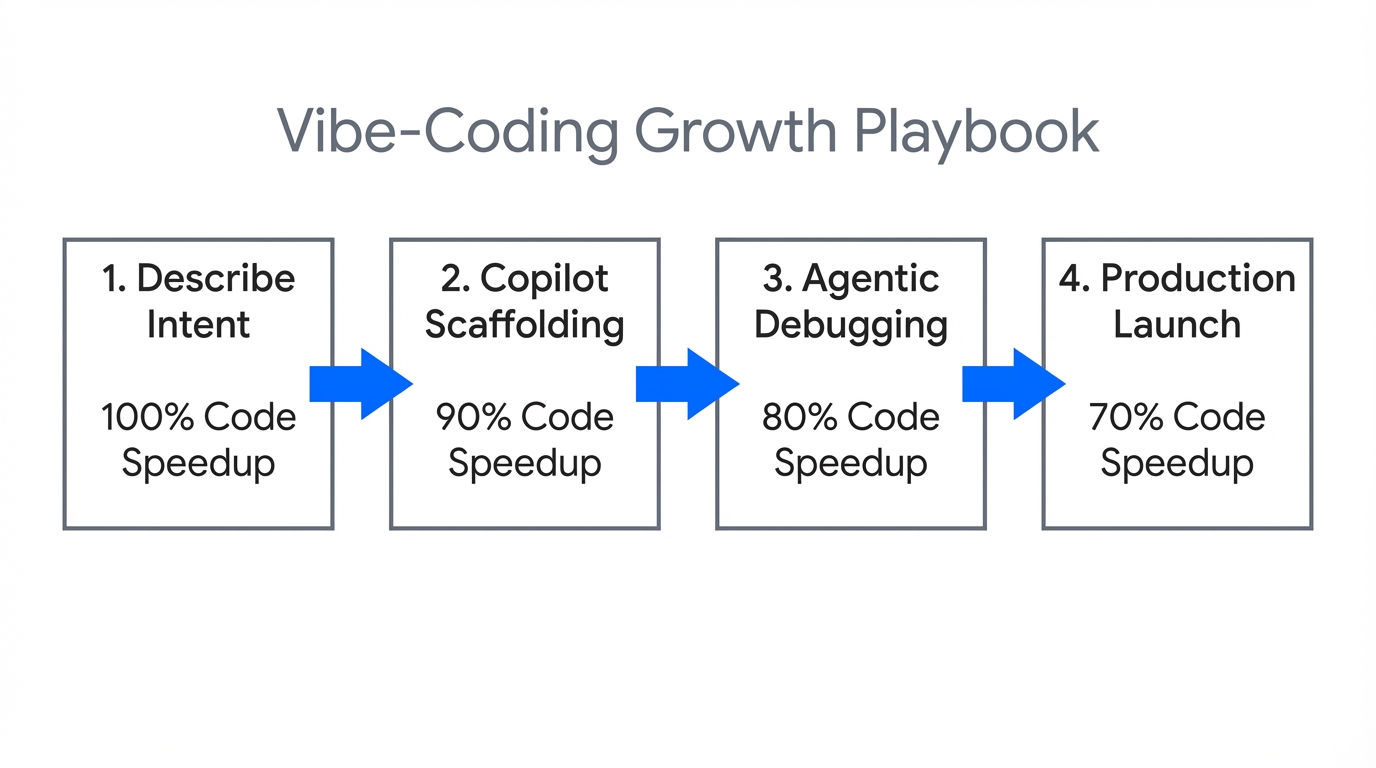 The four-step growth engineering process using vibe-coding principles.
