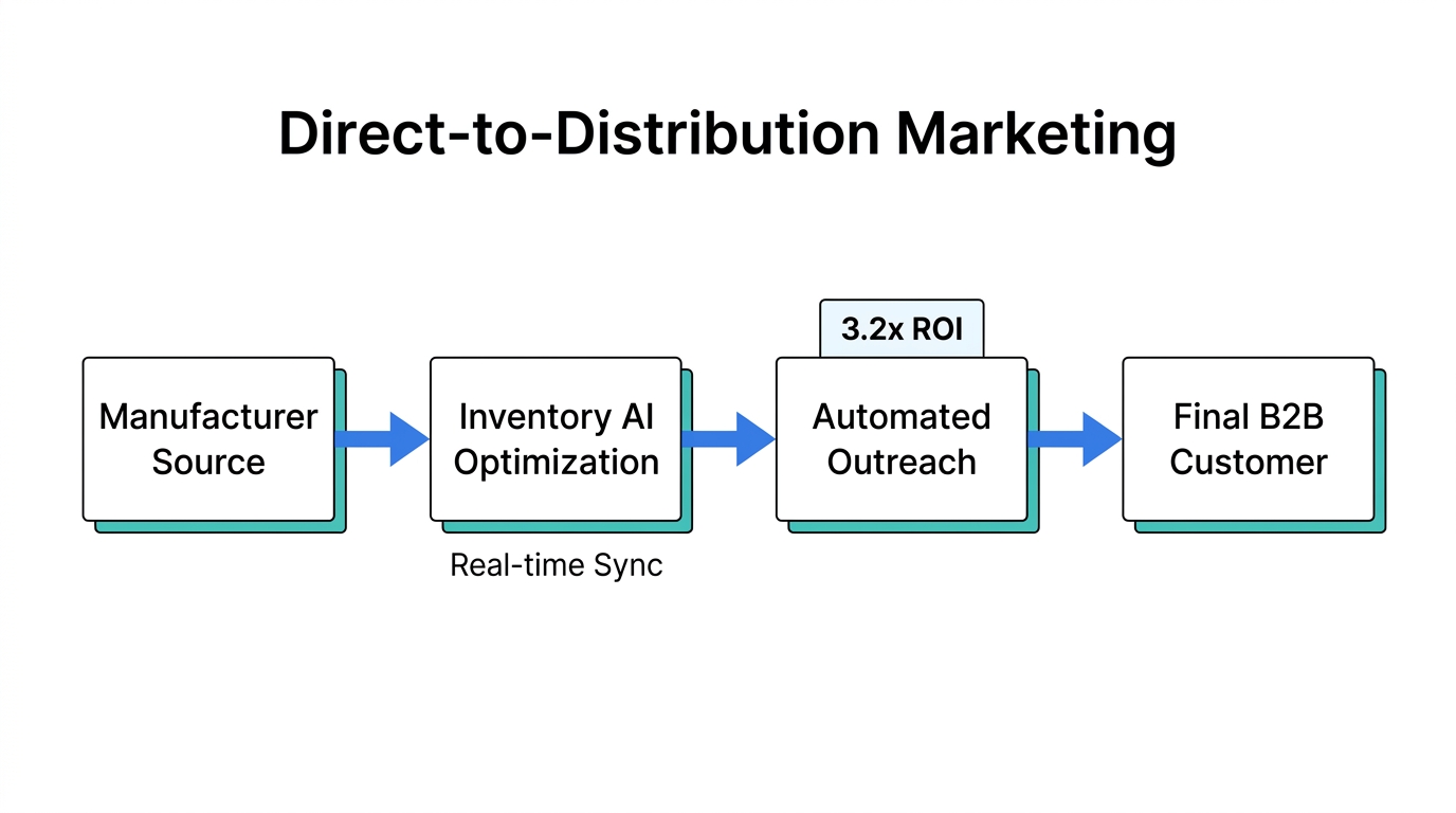 Automated supply chain marketing workflow from source to customer.