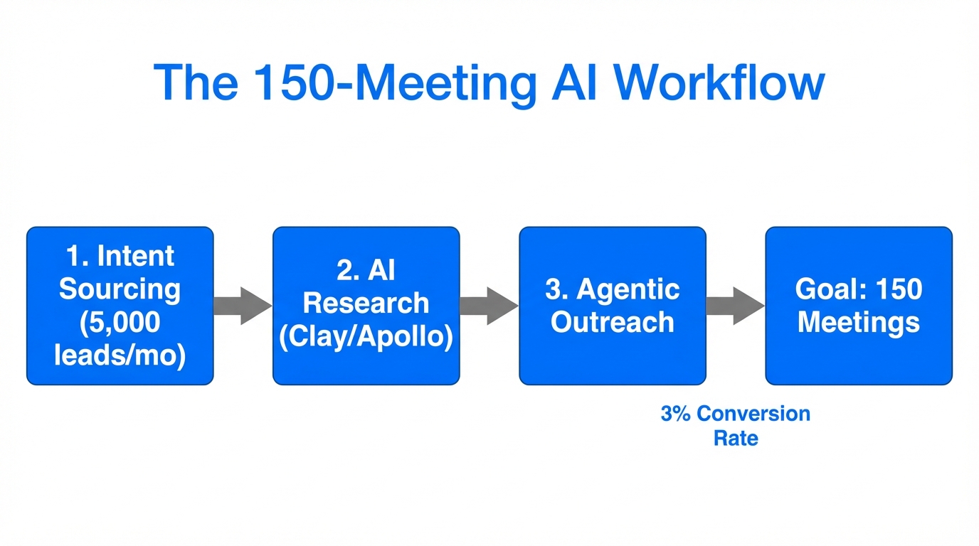 A 4-step AI-driven workflow to scale monthly meeting volume.