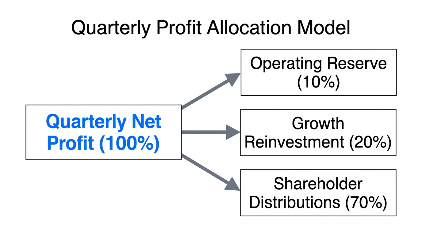 A standard model for distributing quarterly business profits.