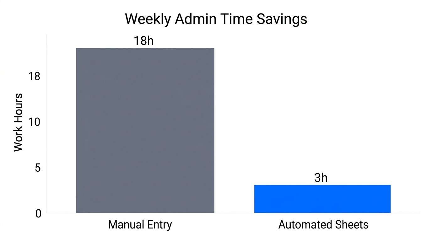 Comparison of time spent on manual versus automated business reporting.