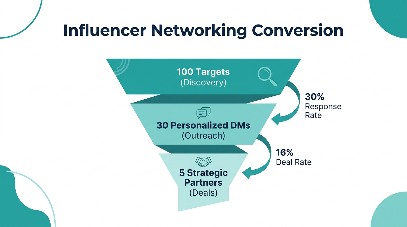 Influencer outreach conversion funnel and key metrics