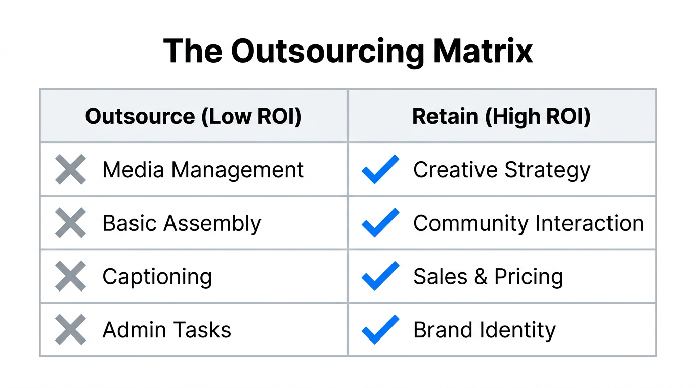 Strategic breakdown of tasks to outsource vs. retain