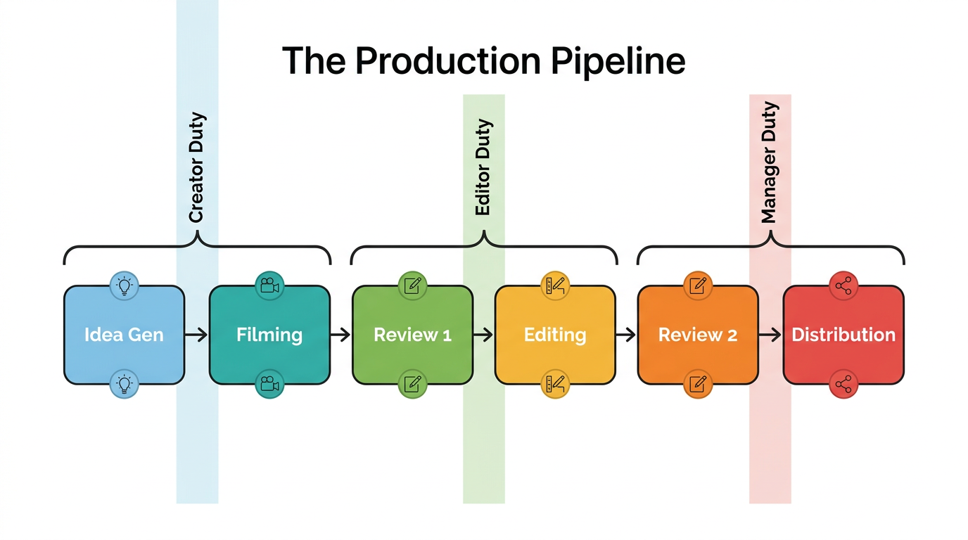 A streamlined content production pipeline workflow