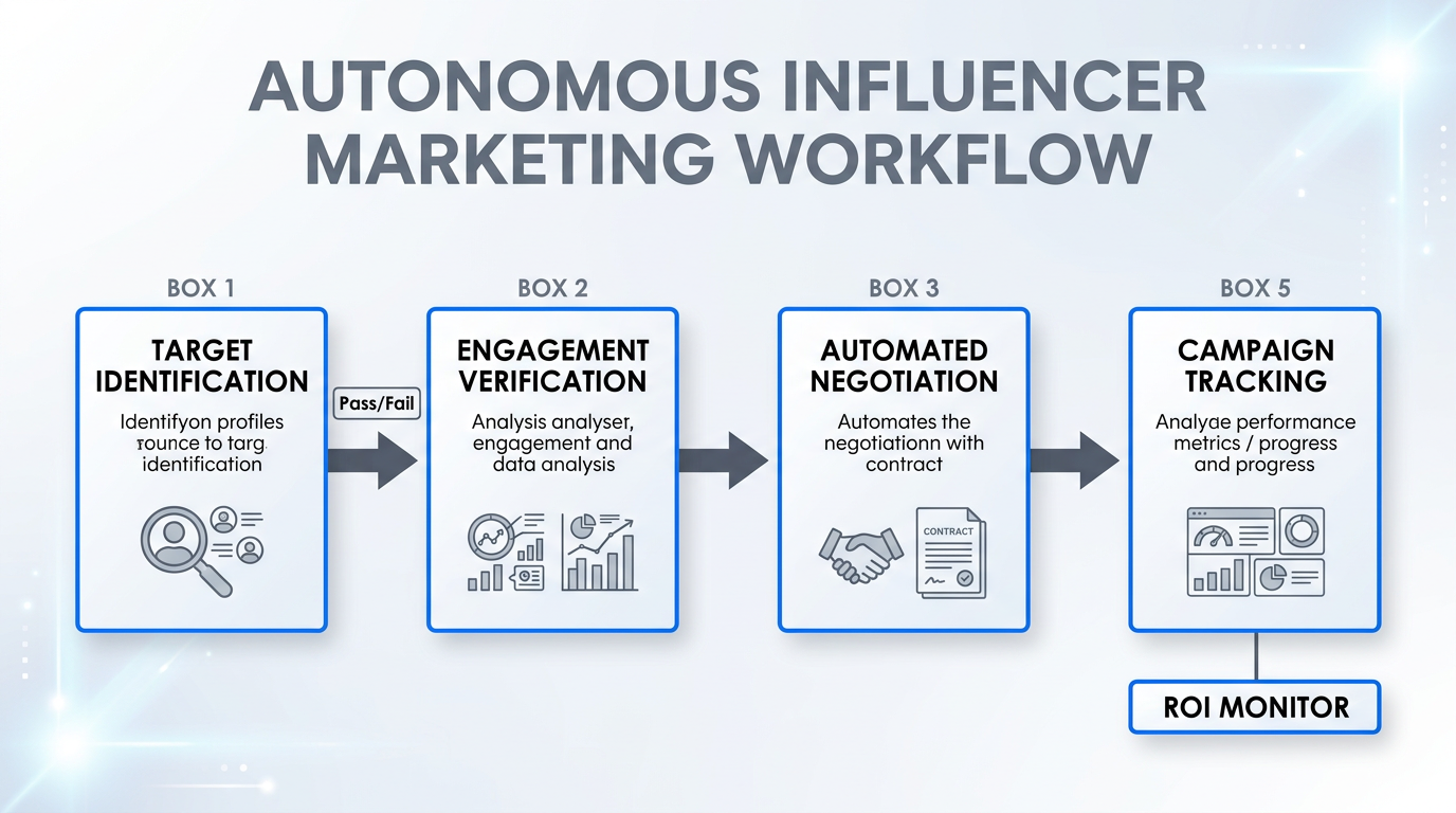 Step-by-step workflow for automating creator partnerships and influencer management.