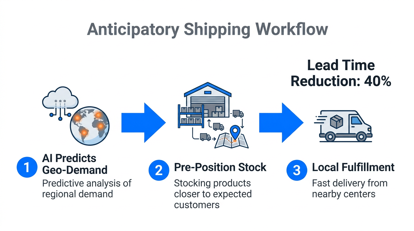 Three-step process for implementing anticipatory shipping to reduce lead times.