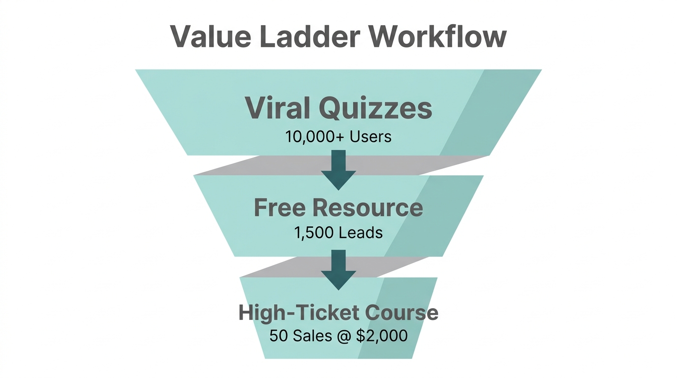 High-ticket education sales funnel starting from viral top-of-funnel content.