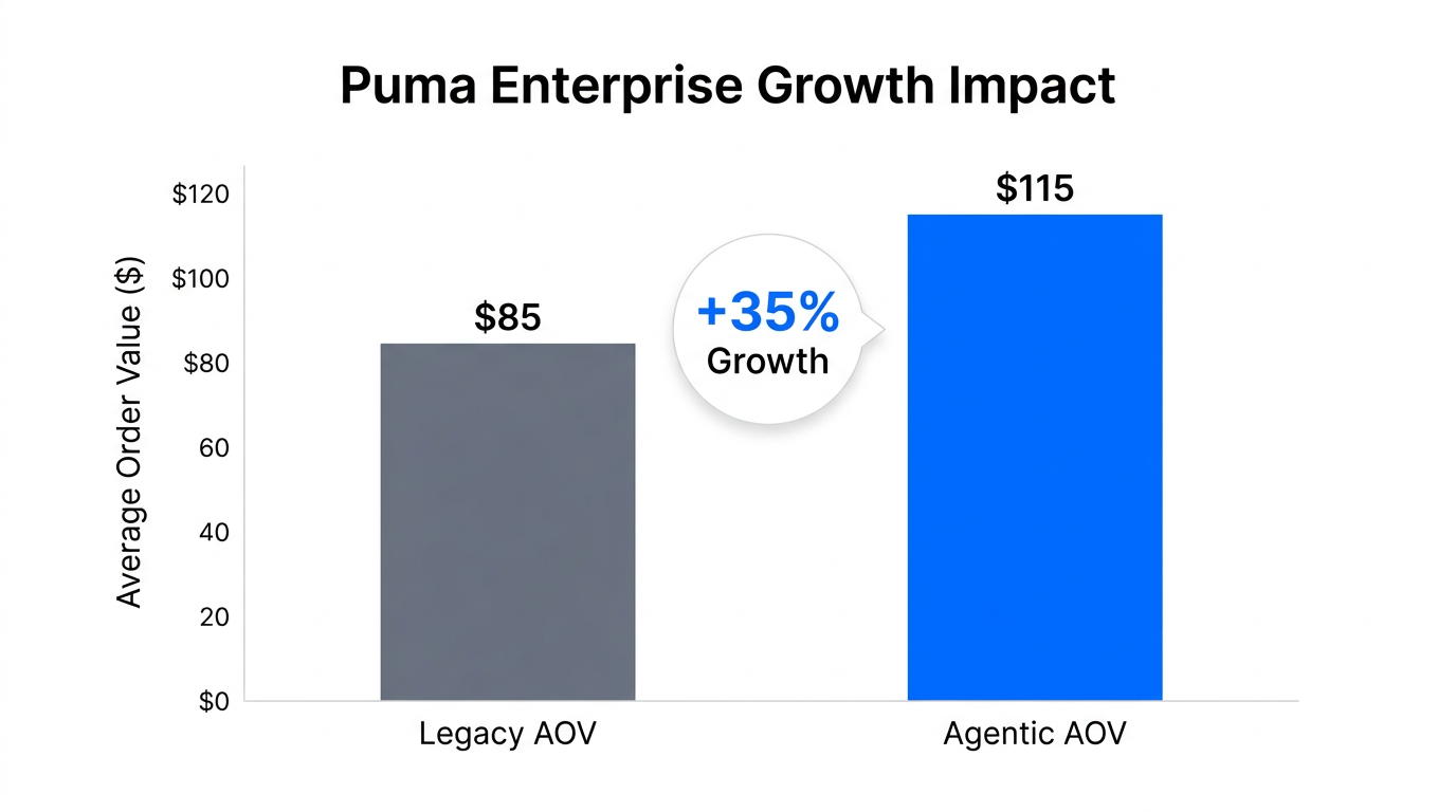 Comparison of Average Order Value before and after agentic implementation.