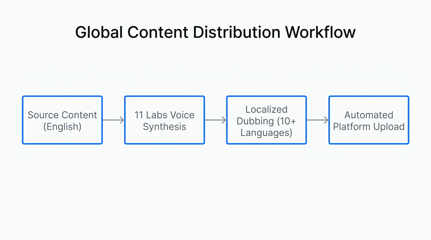 Step-by-step workflow for localizing and distributing content globally via 11 Labs.