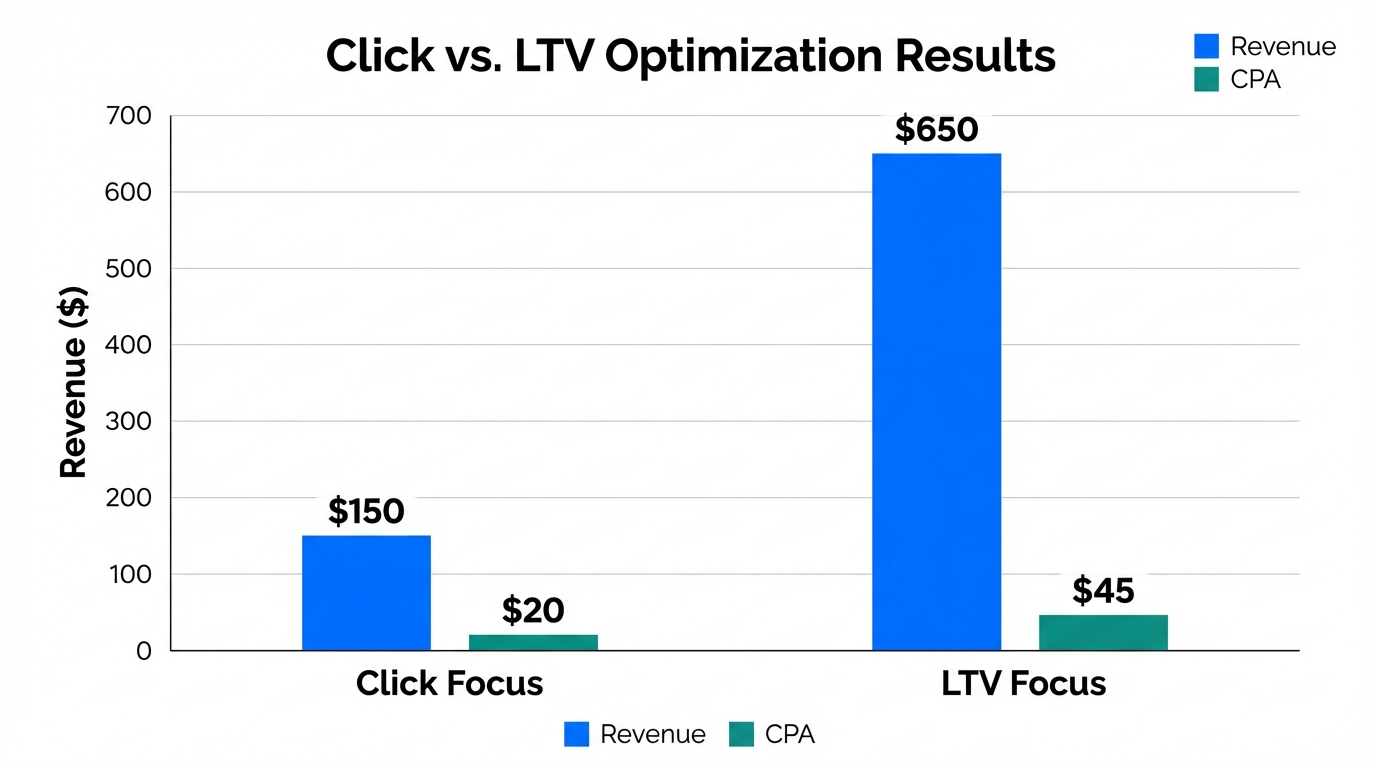 Financial impact of prioritizing lifetime value over initial acquisition cost.