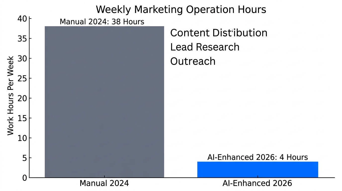 Comparison of marketing operational hours saved through AI automation by 2026.