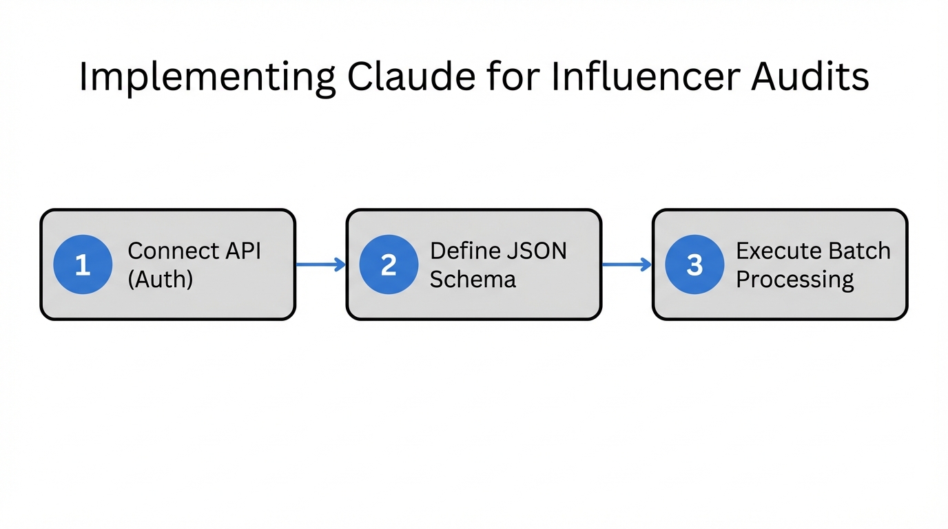 Technical implementation steps for setting up AI influencer auditing systems.