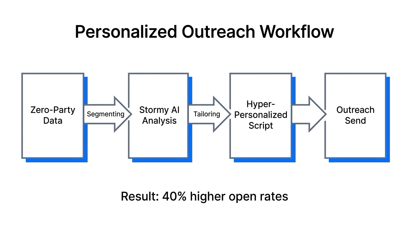 Data-driven workflow for generating hyper-personalized influencer outreach.