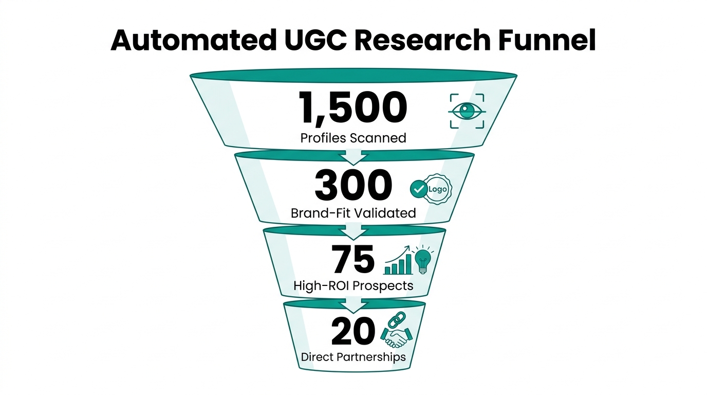 Filtering process for high-ROI influencer discovery using automated sentiment analysis.