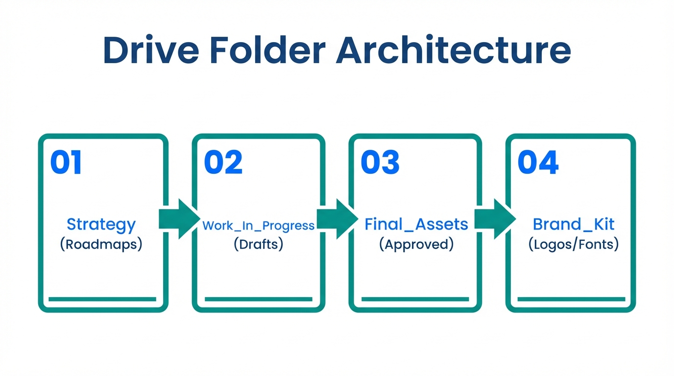 The standard folder hierarchy for a clean content hub.