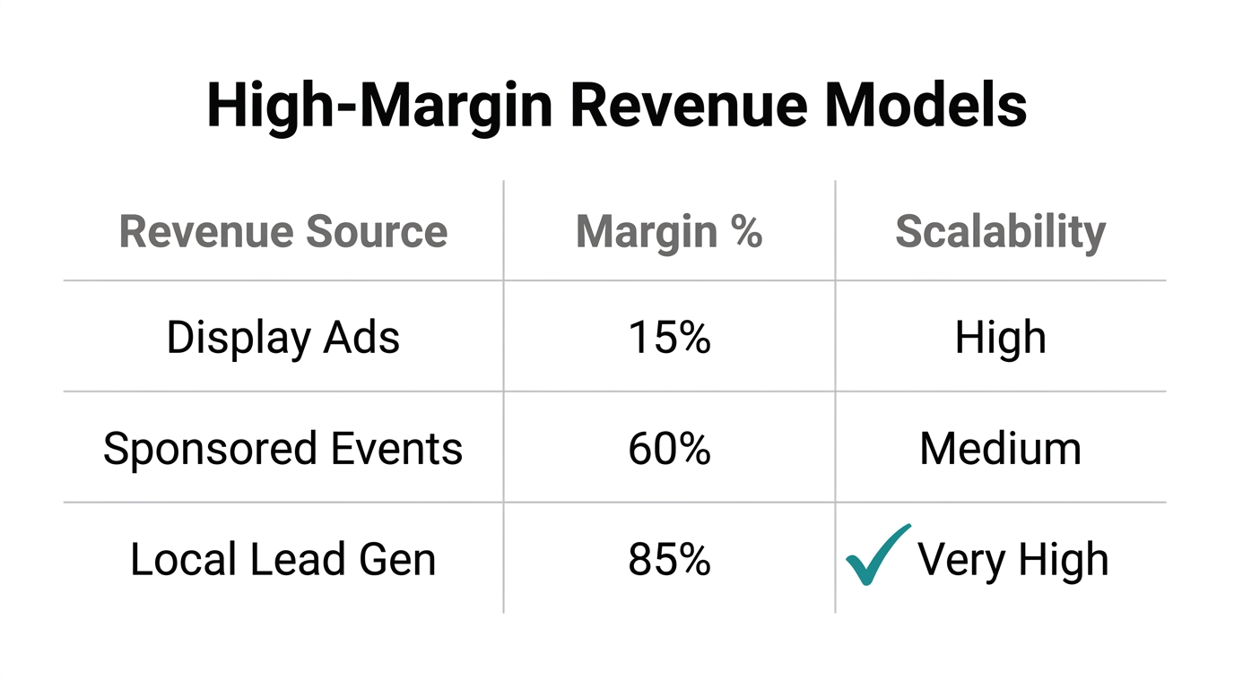 Comparison of profit margins across different newsletter monetization strategies.