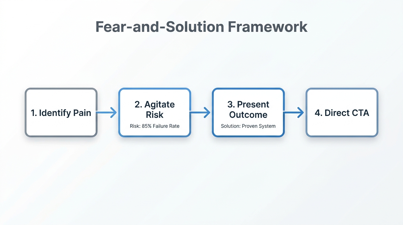 Workflow for structuring narrative ad creative to drive conversions.