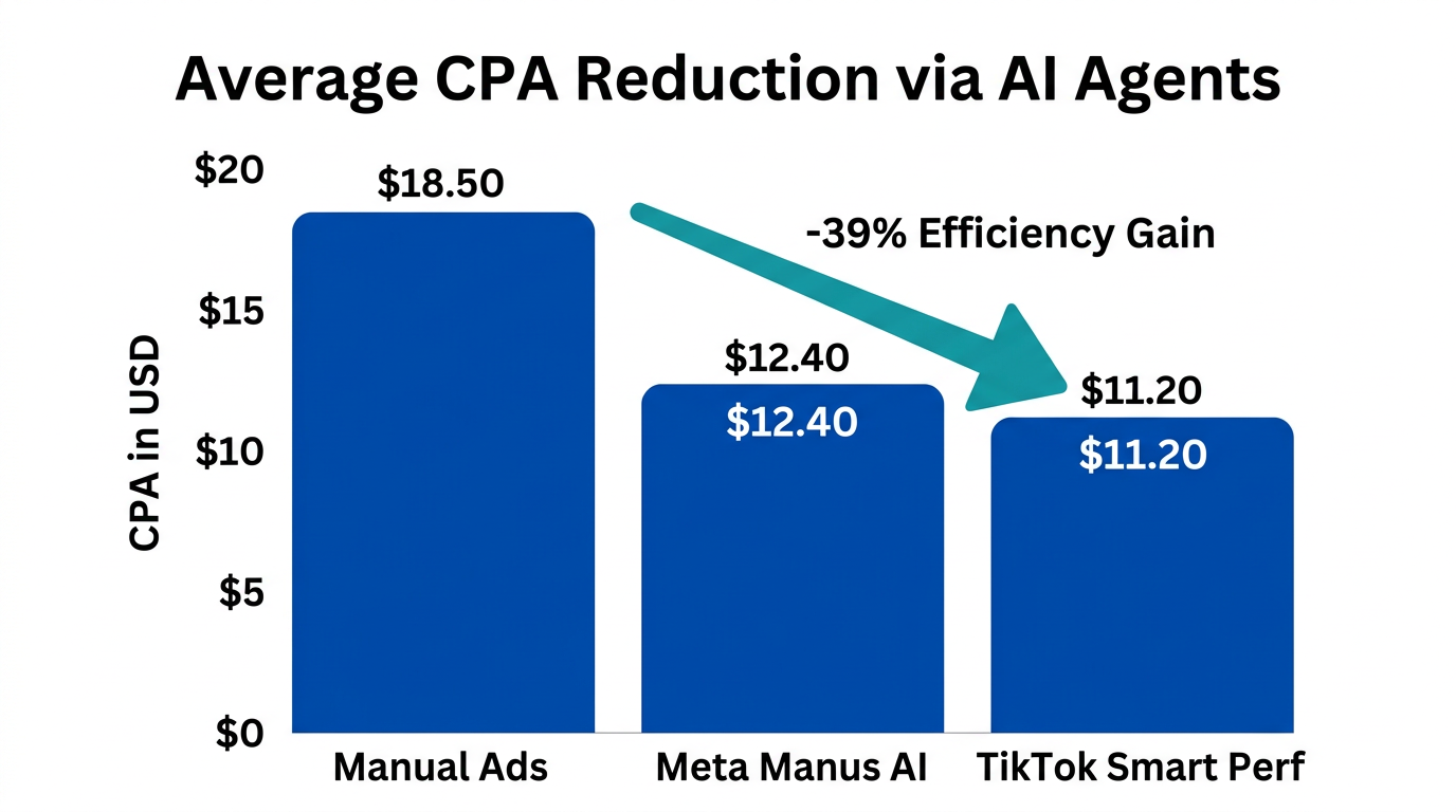 Cost-per-acquisition savings when switching from manual to AI-driven bidding.