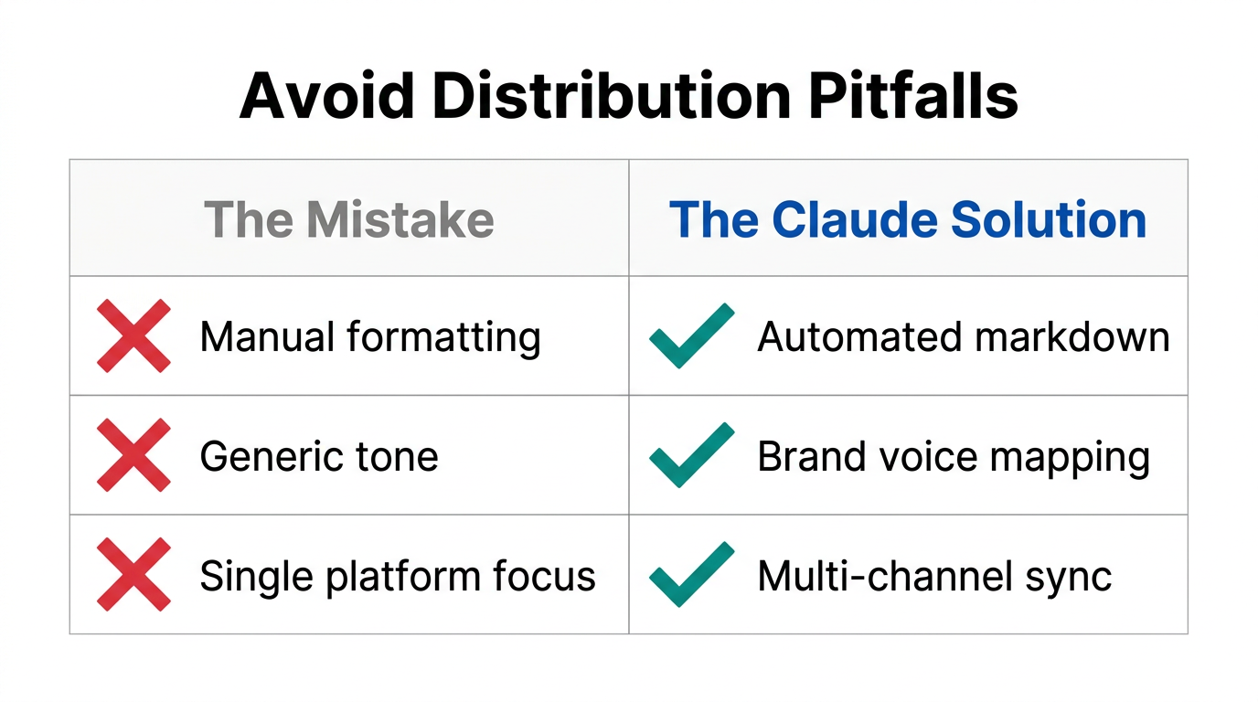 Key content distribution mistakes and how Claude AI resolves them.