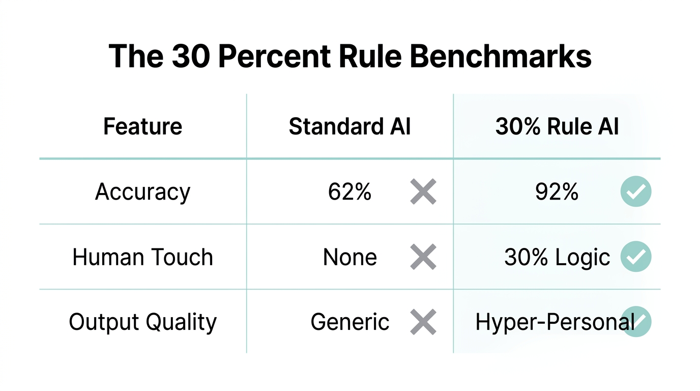 Efficiency and accuracy gains using the 30 percent rule strategy.