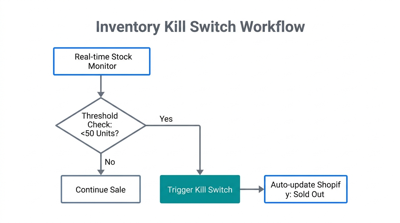 Automated inventory kill switch logic for high-volume flash sales.