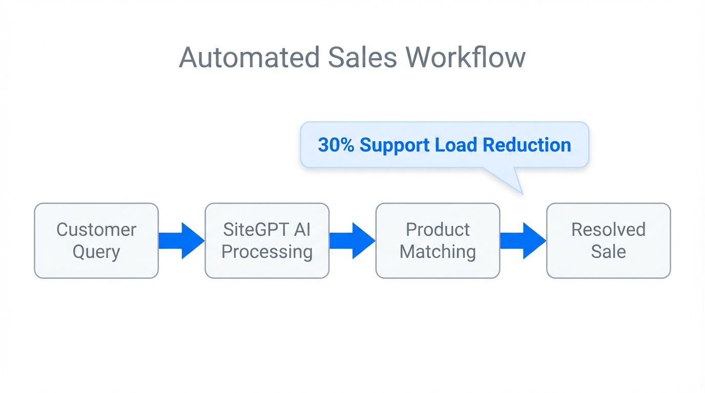 How SiteGPT automates customer inquiries and reduces support ticket volume.