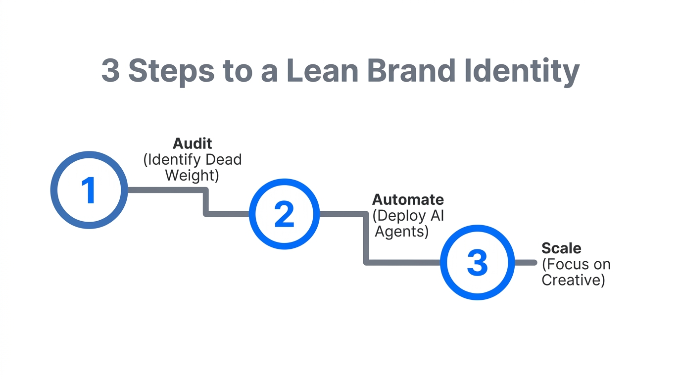 Three-step process for transitioning to a lean, automated brand structure.