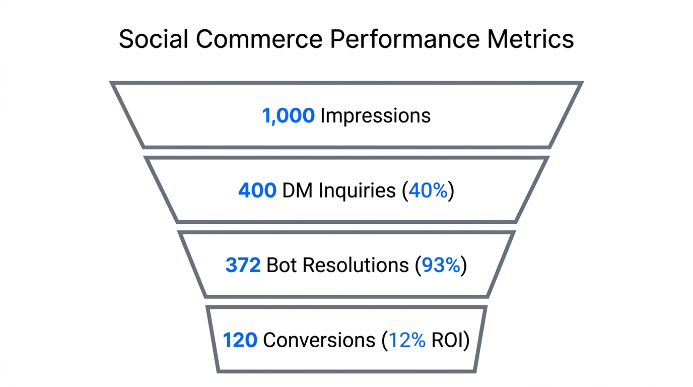 Conversion funnel showing the impact of automated DM resolution on sales.