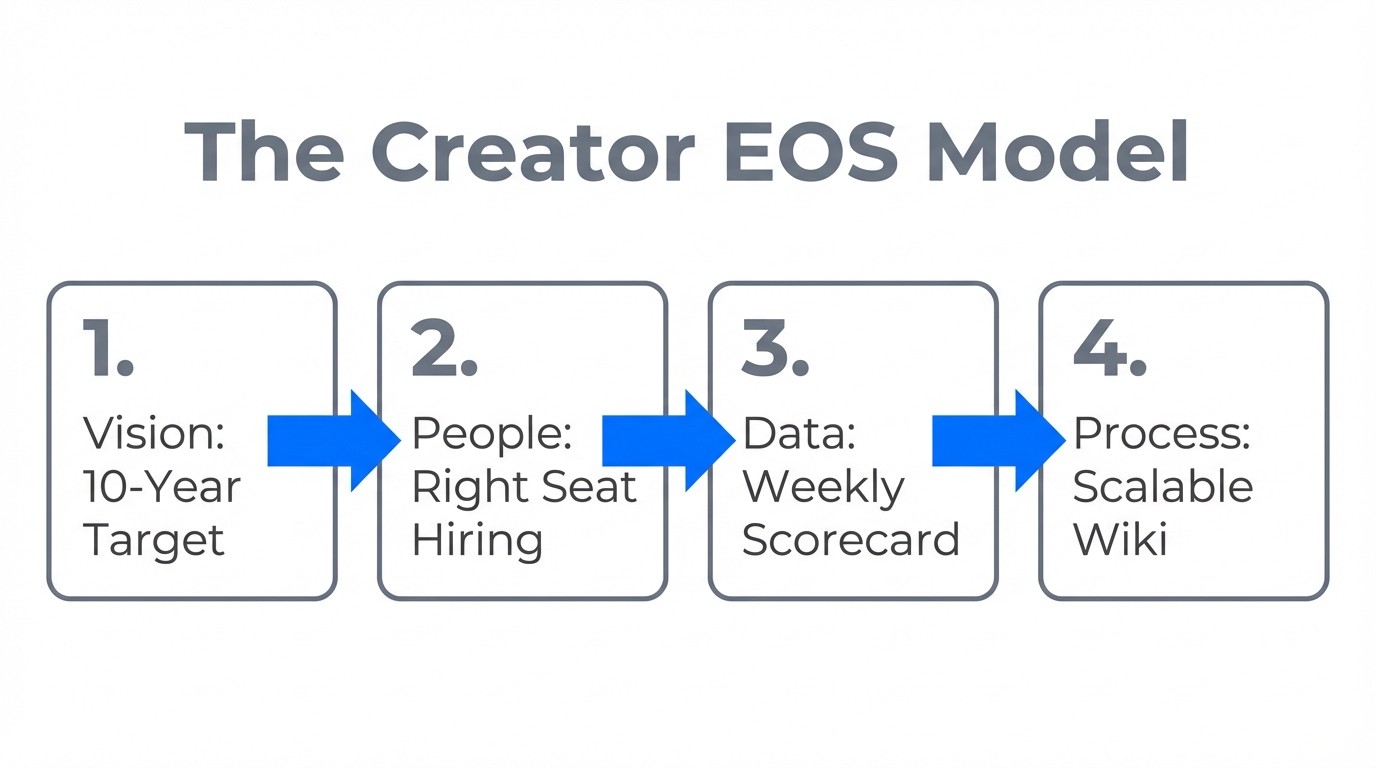 The four core pillars of the Entrepreneur Operating System for creators.