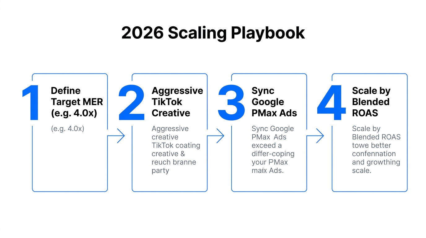 A four-step strategy for scaling ads using blended metrics.
