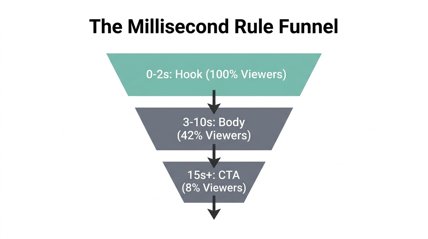 Visualizing viewer retention and the importance of the first two seconds.