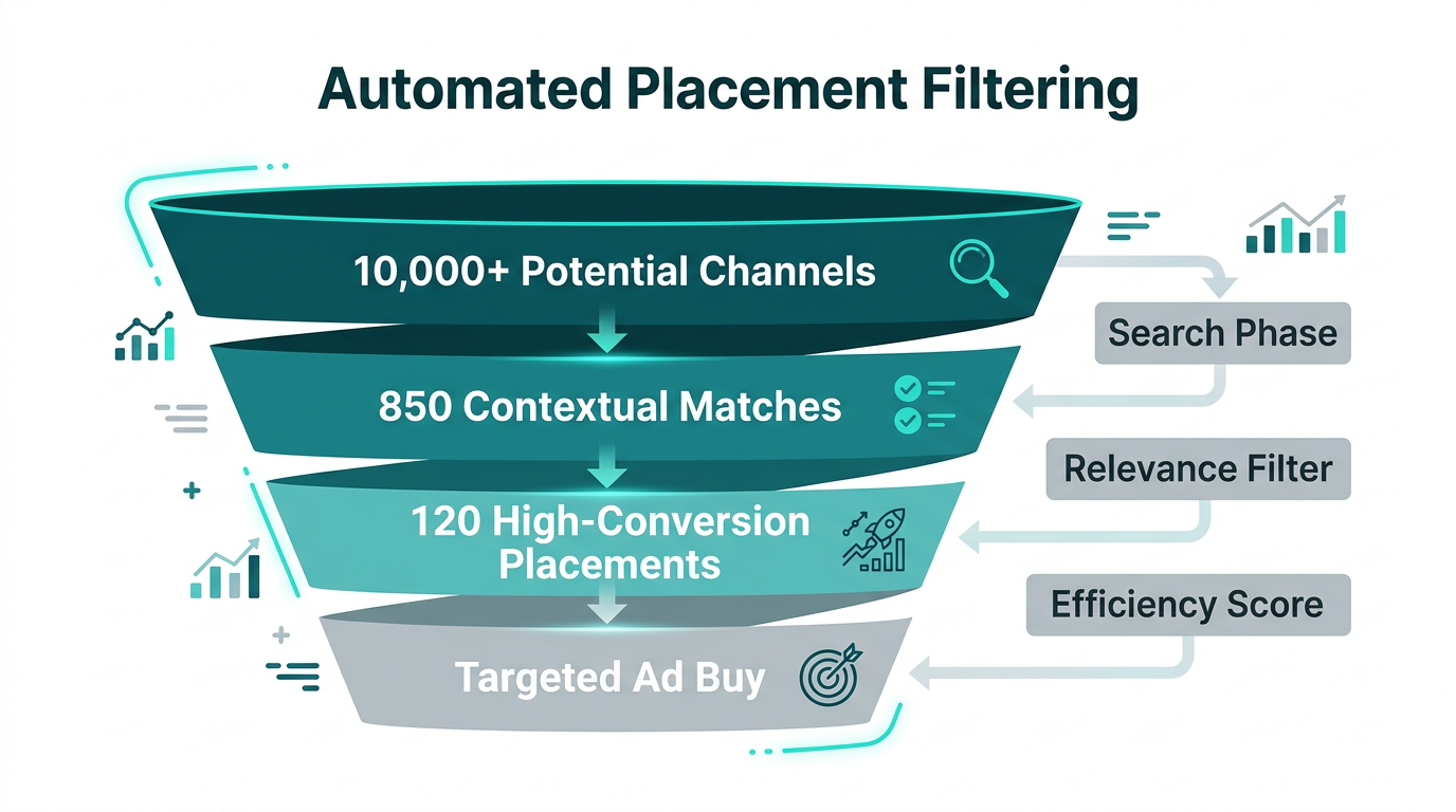 Filtering process from thousands of channels to high-conversion placements.