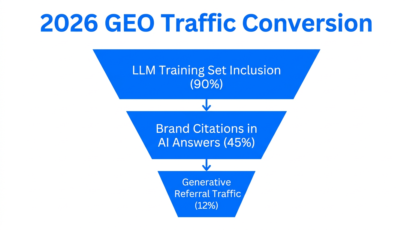 The Generative Engine Optimization funnel for AI-driven search traffic.