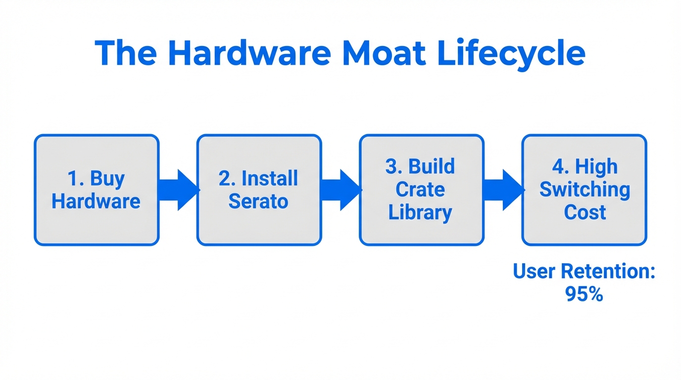 How hardware integration creates high switching costs for professional users.