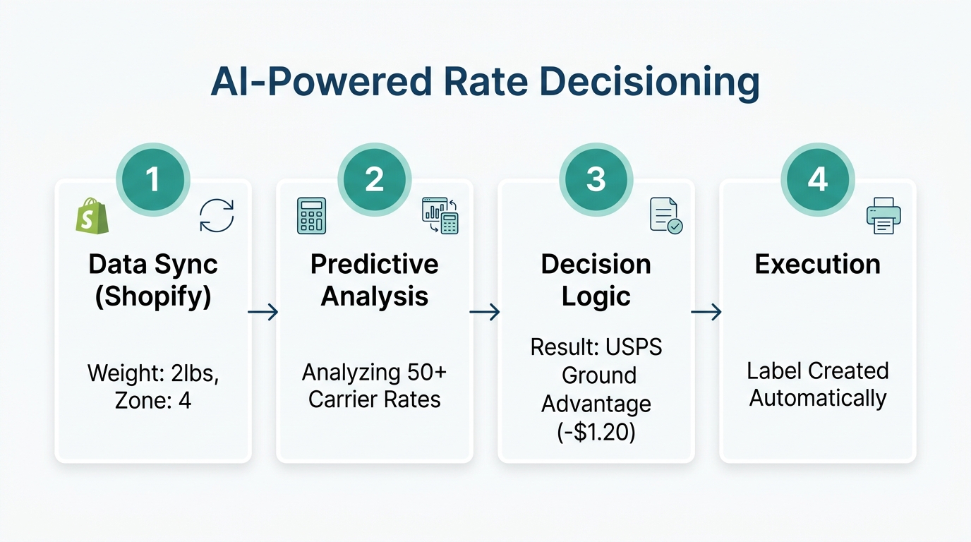 The four-step logic used by AI to find the cheapest rate.