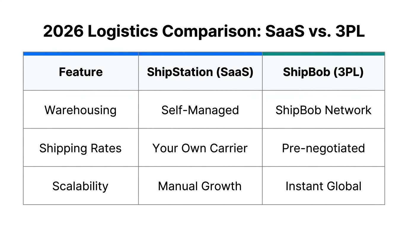 Comparison of control versus scalability features for 2026 logistics.