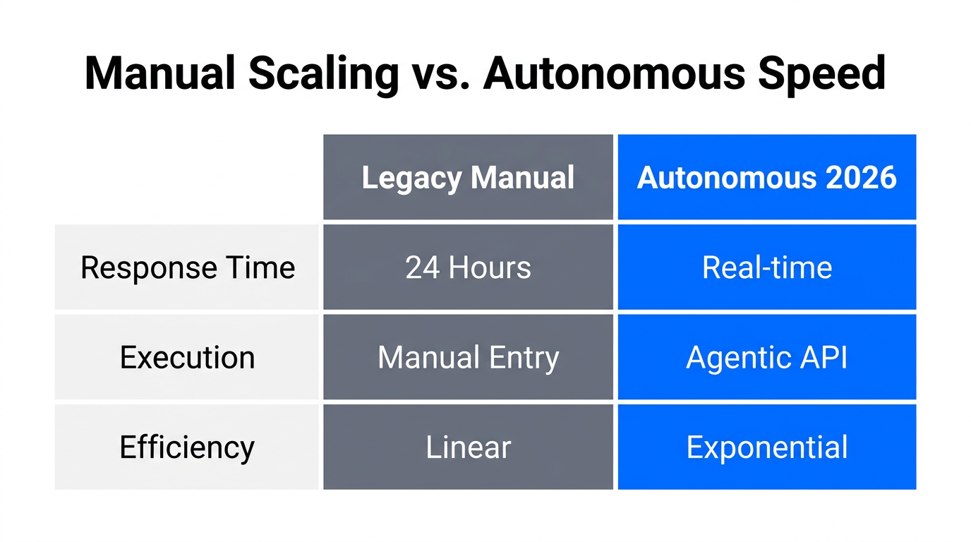 Comparison of manual versus autonomous scaling speed and efficiency.