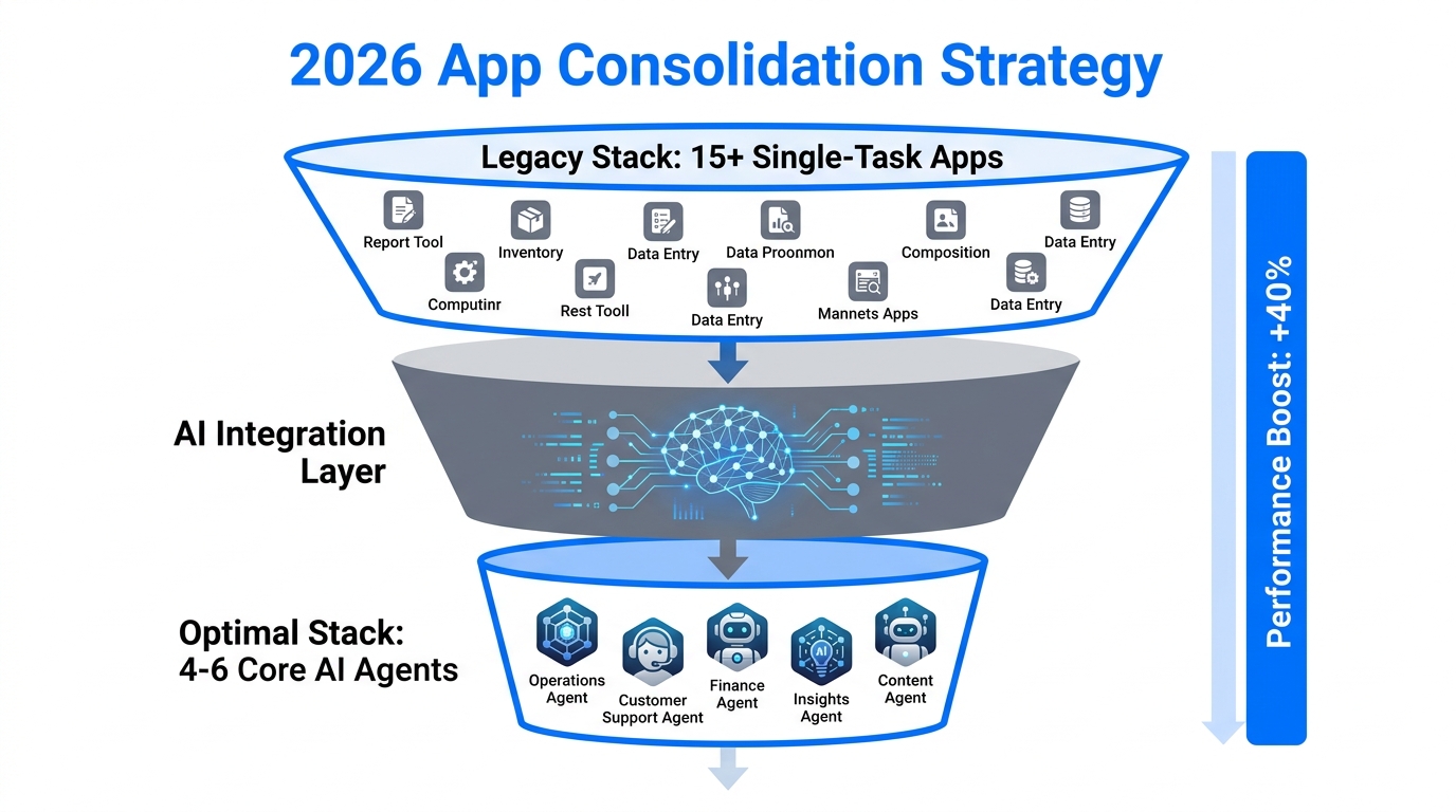 Consolidating 15+ legacy apps into 4-6 core AI-driven agents.