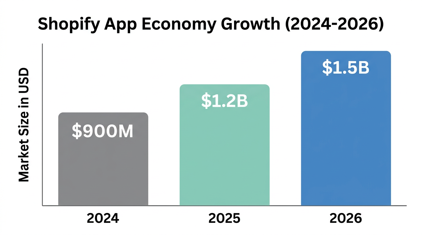 Projected growth of the Shopify developer economy through 2026.